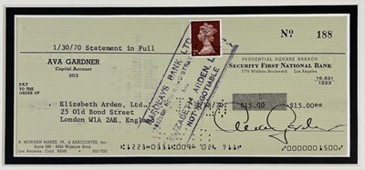 Lot 115 - AVA GARDNER - SIGNED CHEQUE.