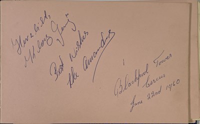 Lot 116 - 20TH C ENTERTAINMENT - AUTOGRAPH BOOK INC SHIRLEY BASSEY / HARRY SECOMBE.