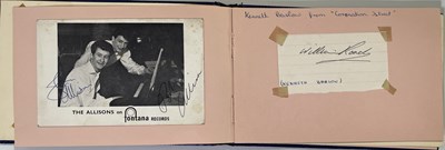 Lot 116 - 20TH C ENTERTAINMENT - AUTOGRAPH BOOK INC SHIRLEY BASSEY / HARRY SECOMBE.