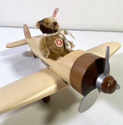 Lot 45 - STEIFF BEAR WITH WOODEN AIRPLANE - 038259