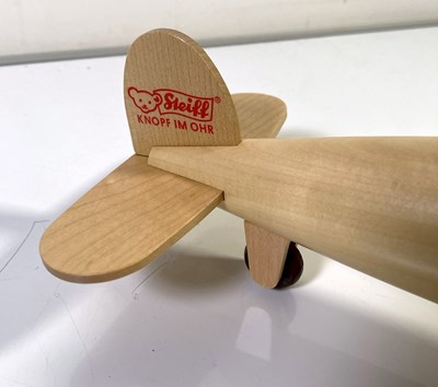 Lot 45 - STEIFF BEAR WITH WOODEN AIRPLANE - 038259