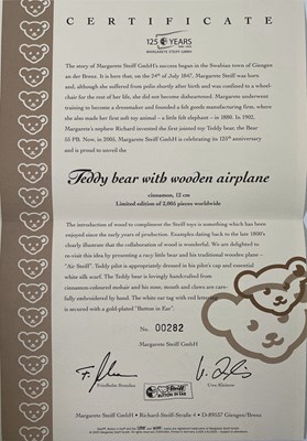 Lot 45 - STEIFF BEAR WITH WOODEN AIRPLANE - 038259