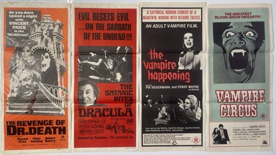 Lot 160 - HORROR / HAMMER/AMICUS ETC - AUSTRALIAN DAYBILL POSTERS.