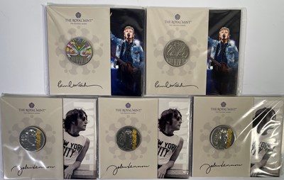 Lot 24 - UK £5 COINS PAUL MCCARTNEY / JOHN LENNON.
