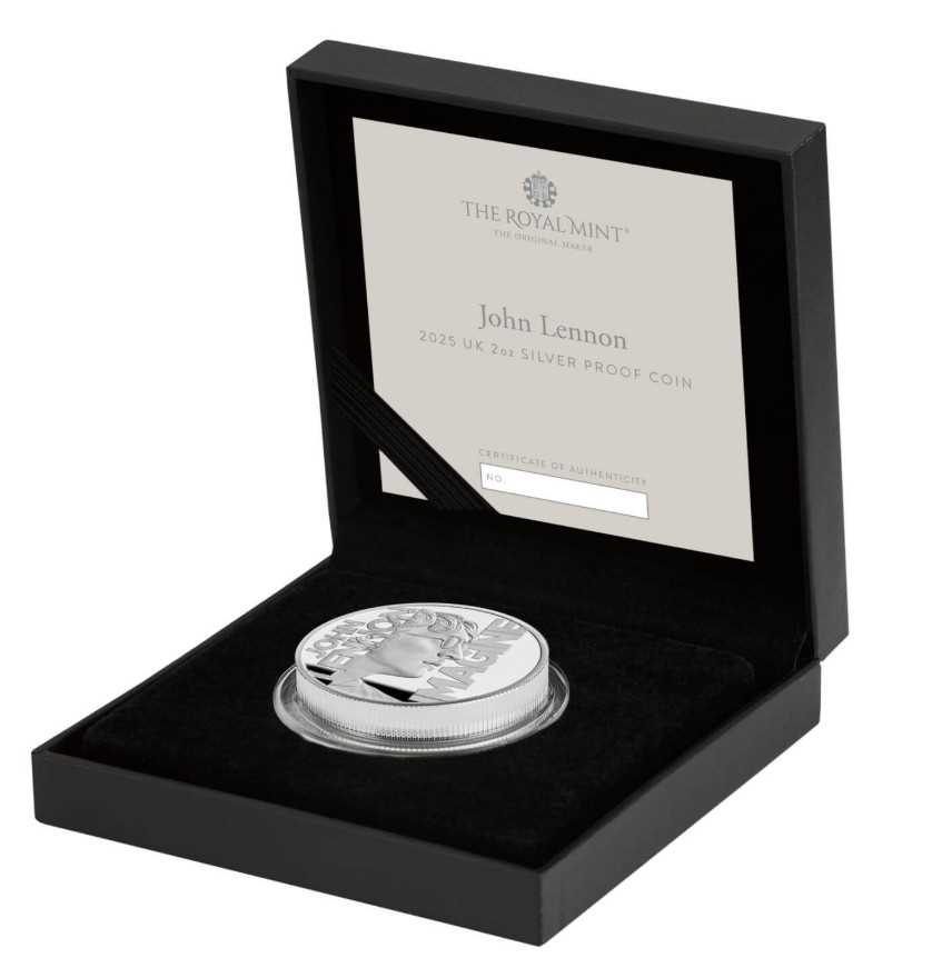 Lot 28 - ROYAL MINT - JOHN LENNON LIMITED EDITION 2OZ SILVER PROOF COIN.