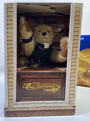 Lot 76 - STEIFF JCPENNEY 100 YEARS AND GOEBEL WITH STEIFF BEAR AND PORCELAIN FIGURE