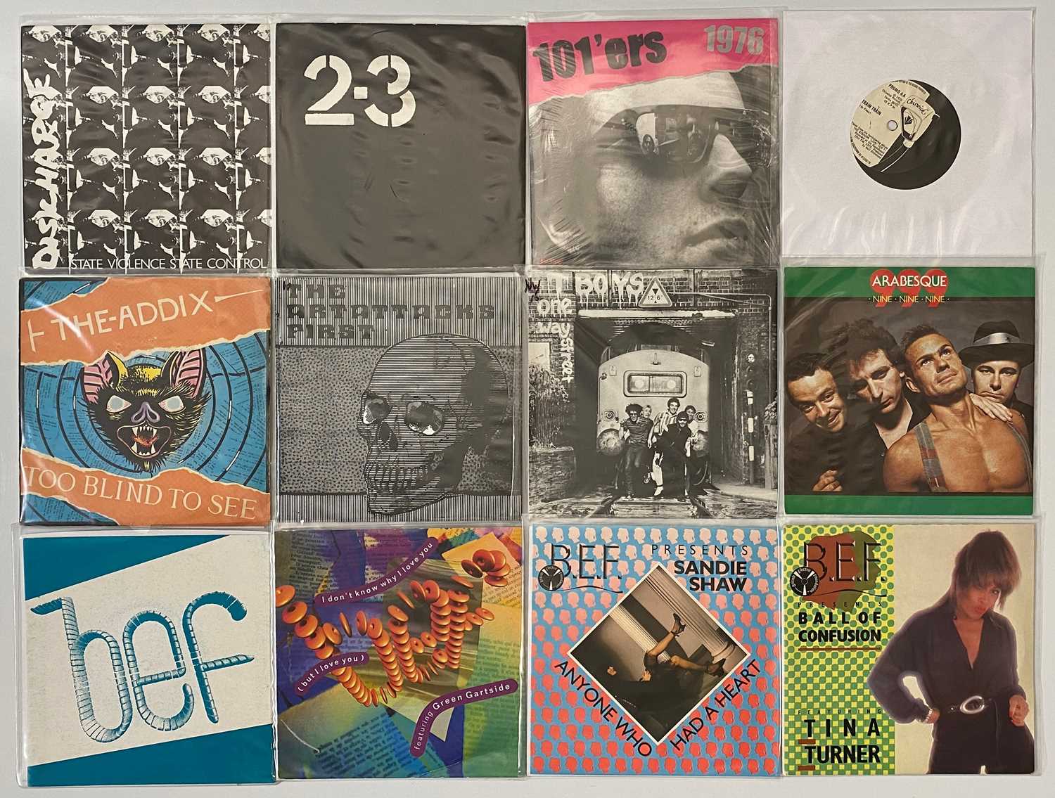 Lot 15 - PUNK - POST PUNK - MIXED 7" SINGLE PACK - DISCHARGE, 101'ERS, 999