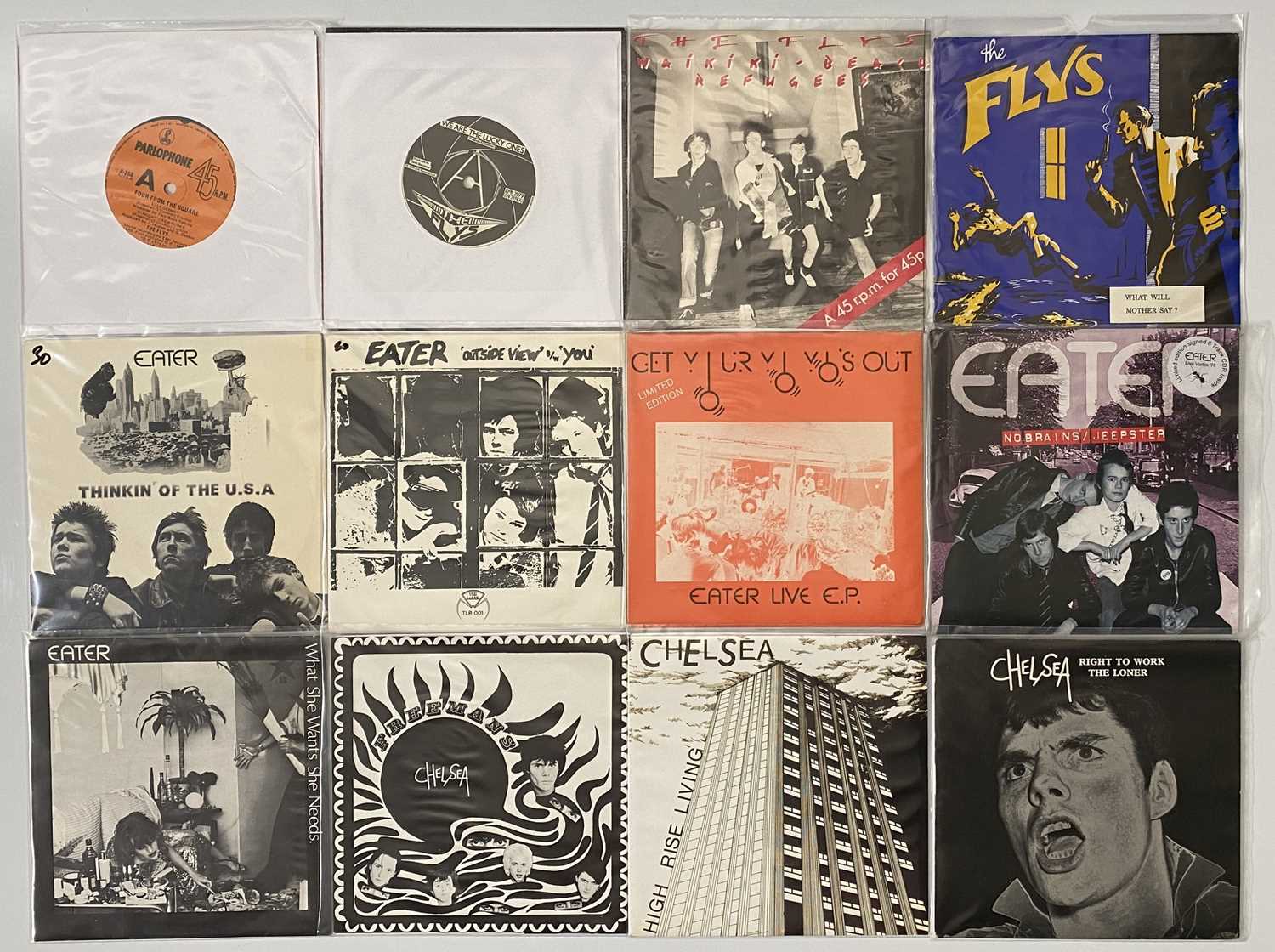 Lot 16 - THE FLYS - EATER - CHELSEA - DEAD KENNEDYS - 7" SINGLE PACK
