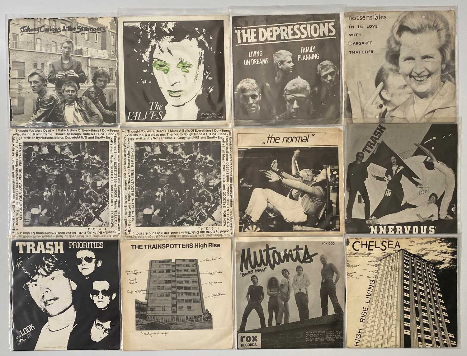 Lot 27 - PUNK - 7" SINGLE PACK - JOHNNY CURIOUS & THE STRANGERS, THE VALVES, THE DEPRESSIONS
