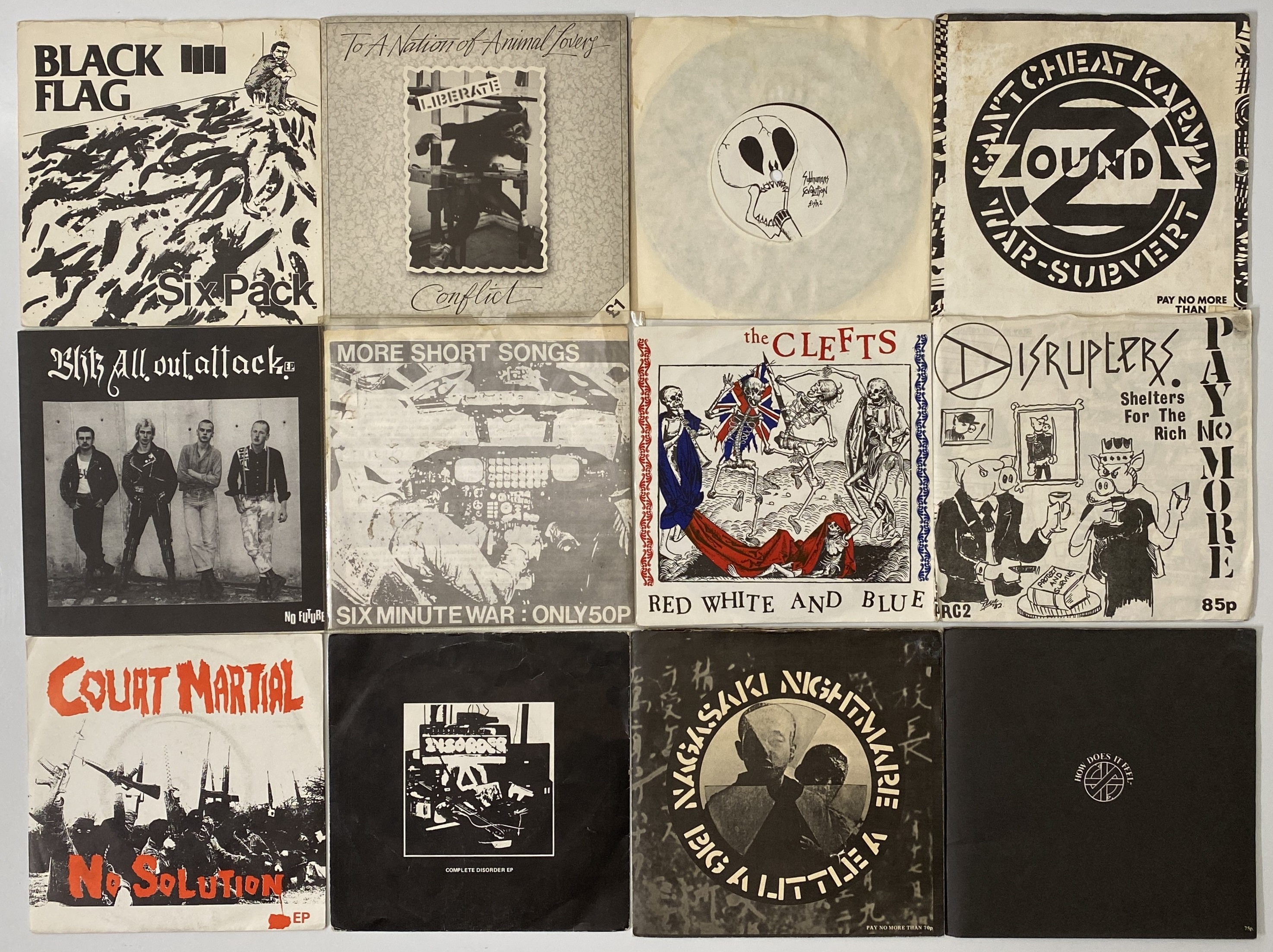 Punk's Label Lot 117 - PUNK SINGLES PACK INC. 11 X CRASS LABEL