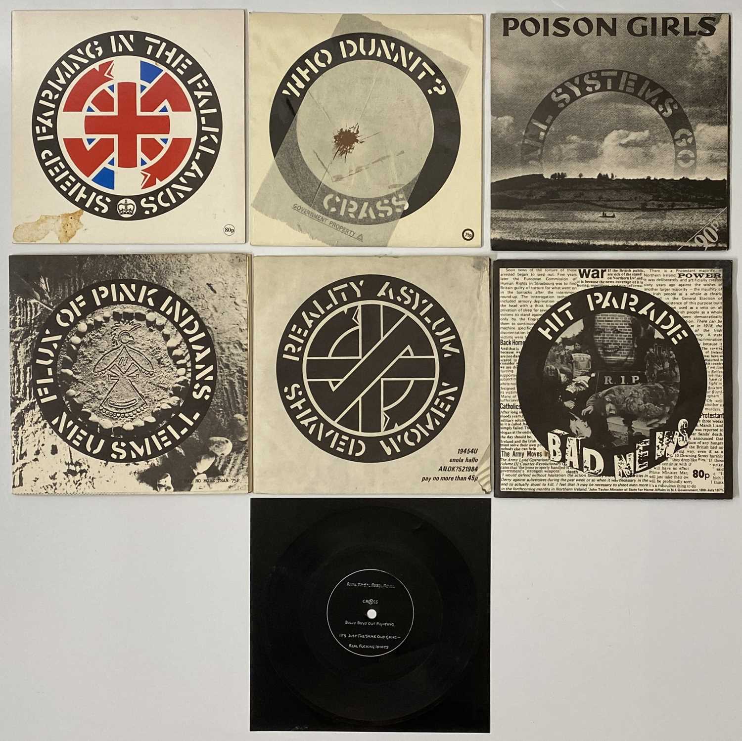 Lot 117 - PUNK SINGLES PACK INC. 11 X CRASS LABEL
