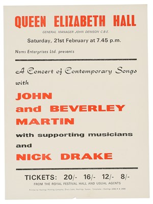 Lot 86 - NICK DRAKE - ORIGINAL 1970 HANDBILL.