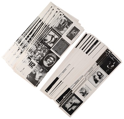 Lot 55 - LARGE QUANTITY OF UNCUT POSTCARDS - JOY DIVISION / SEX PISTOLS / BAUHAUS / DOORS AND MORE.