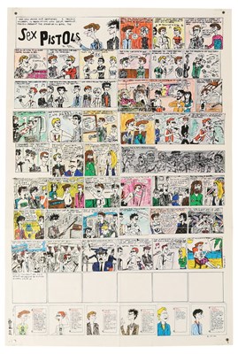 Lot 456 - THE SEX PISTOLS - MARK JAY DESIGNED 'PERSONNEL' CARTOON POSTER.
