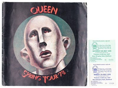 Lot 164 - QUEEN - 1978 TOUR PROGRAMME AND TICKET STUBS.