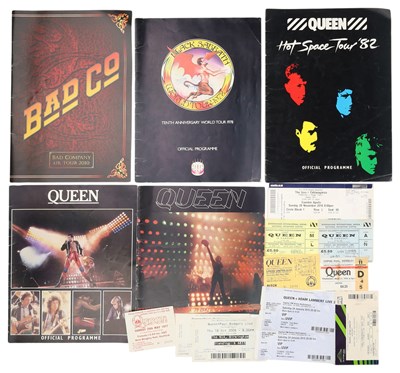 Lot 165 - QUEEN - CONCERT TICKET STUBS AND PROGRAMMES.
