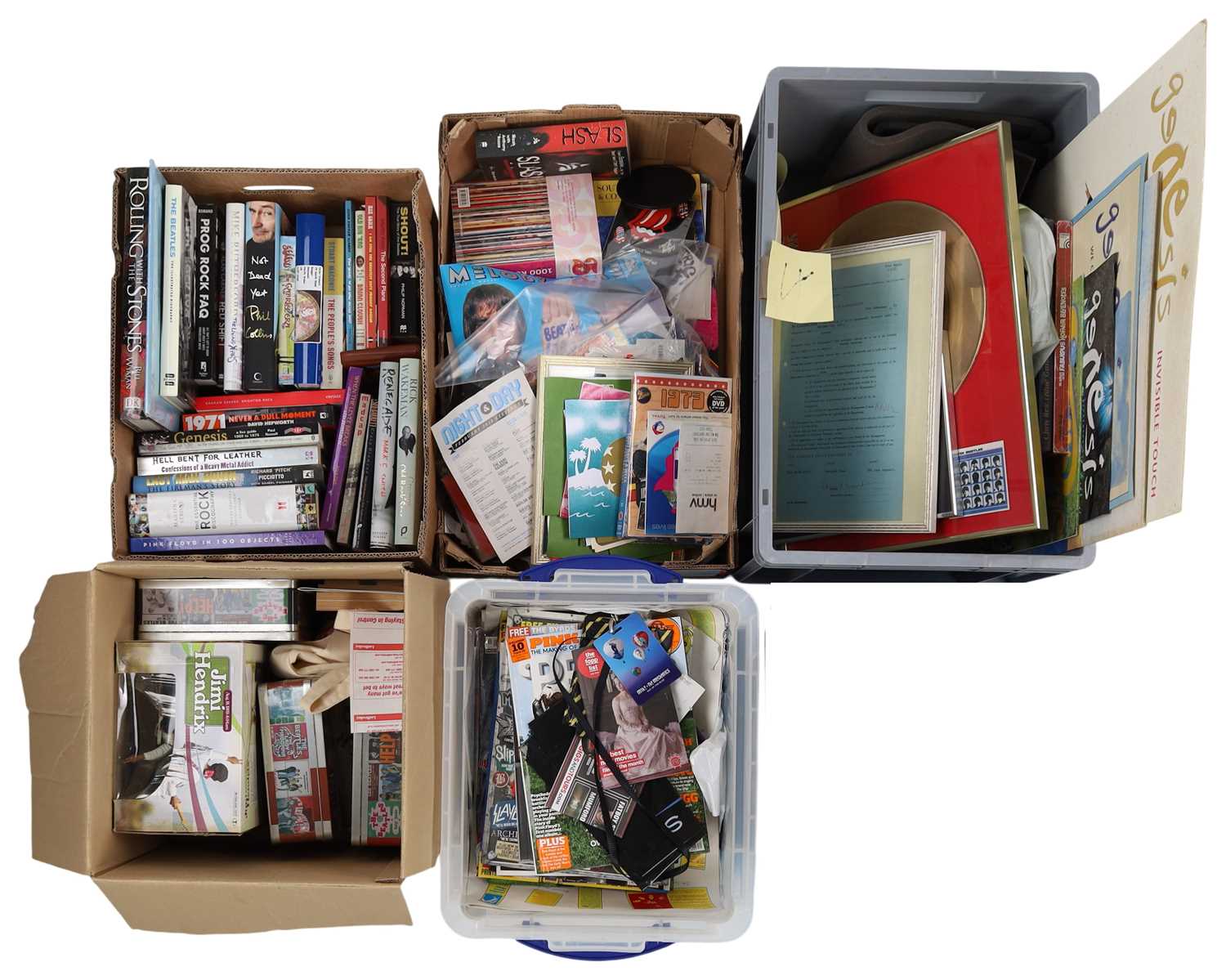 Lot 56 - MEMORABILIA COLLECTION INC BOOKS, POSTERS, FRAMED DISCS.