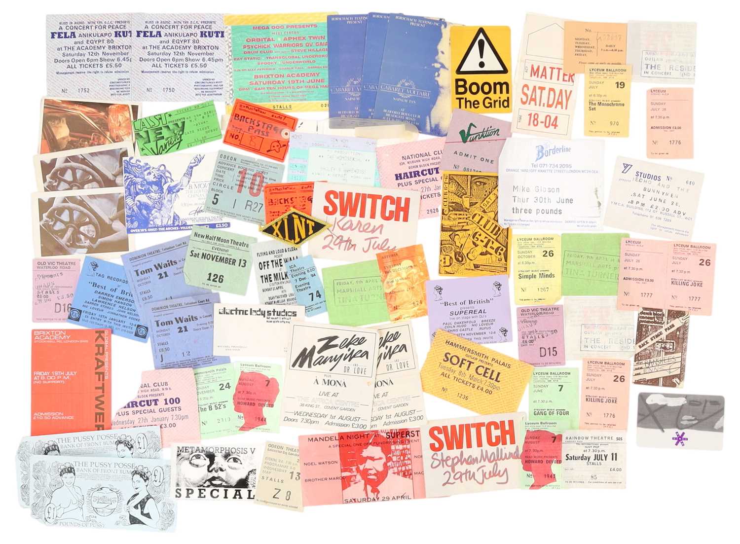 Lot 92 - 1980S INDIE/ALT/INDUSTRIAL - TICKETS, PASSES AND MORE.
