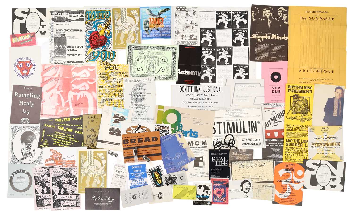 Lot 93 - 1980S/90 INDIE/ALT/DANCE/RAVE - PASSES AND INVITES.