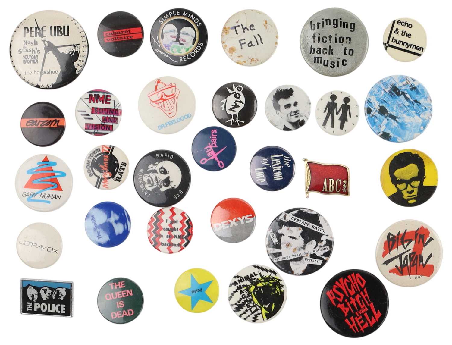 Lot 84 - INDIE / NEW WAVE BADGE COLLECTION.