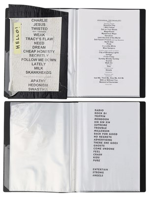 Lot 33 - TOUR USED SETLISTS - KINGS OF LEON / ELBOW ETC.