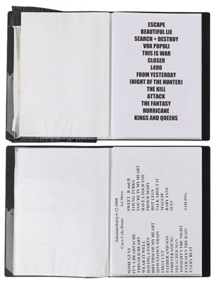 Lot 33 - TOUR USED SETLISTS - KINGS OF LEON / ELBOW ETC.