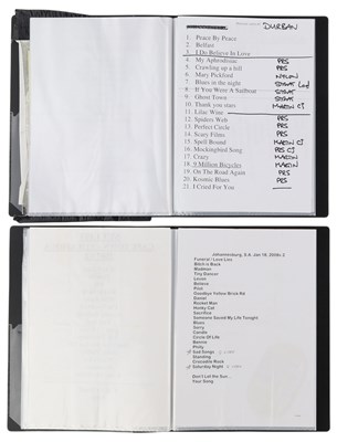 Lot 33 - TOUR USED SETLISTS - KINGS OF LEON / ELBOW ETC.