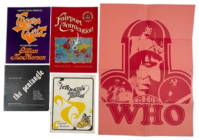 Lot 75 - COLLECTABLE PROGRAMMES INC THE WHO / HOLLYWOOD MUSIC FESTIVAL.