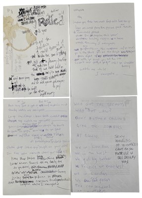 Lot 367 - BLUR INTEREST - GORILLAZ - FEEL GOOD INC - TRUGOY THE DOVE - ORIGINAL HANDWRITTEN LYRICS.