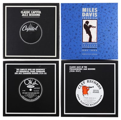 Lot 164 - JAZZ - CD AND LP COMPILATION BOX SETS - MILES DAVIS - CAPITOL - CLEF - OKEH
