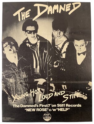 Lot 401 - PUNK - THE DAMNED - ORIGINAL NEW ROSE PROMOTIONAL POSTER.