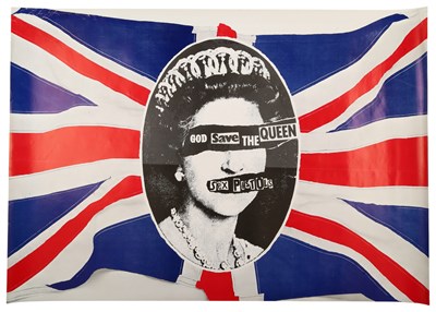 Lot 441 - THE SEX PISTOLS - AN ORIGINAL PROMOTIONAL POSTER FOR GOD SAVE THE QUEEN (1977).