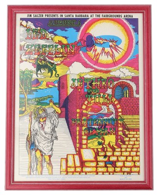 Lot 269 - LED ZEPPELIN - 1969 FRANK BETTENCOURT DESIGNED JIM SALZER CONCERT POSTER PRINT.