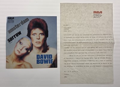 Lot 76 - DAVID BOWIE - 'SORROW / AMSTERDAM' 7" - SUPER RARE MEXICAN PROMO 1974