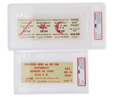 Lot 110 - WOODSTOCK - PSA GRADED TICKETS.