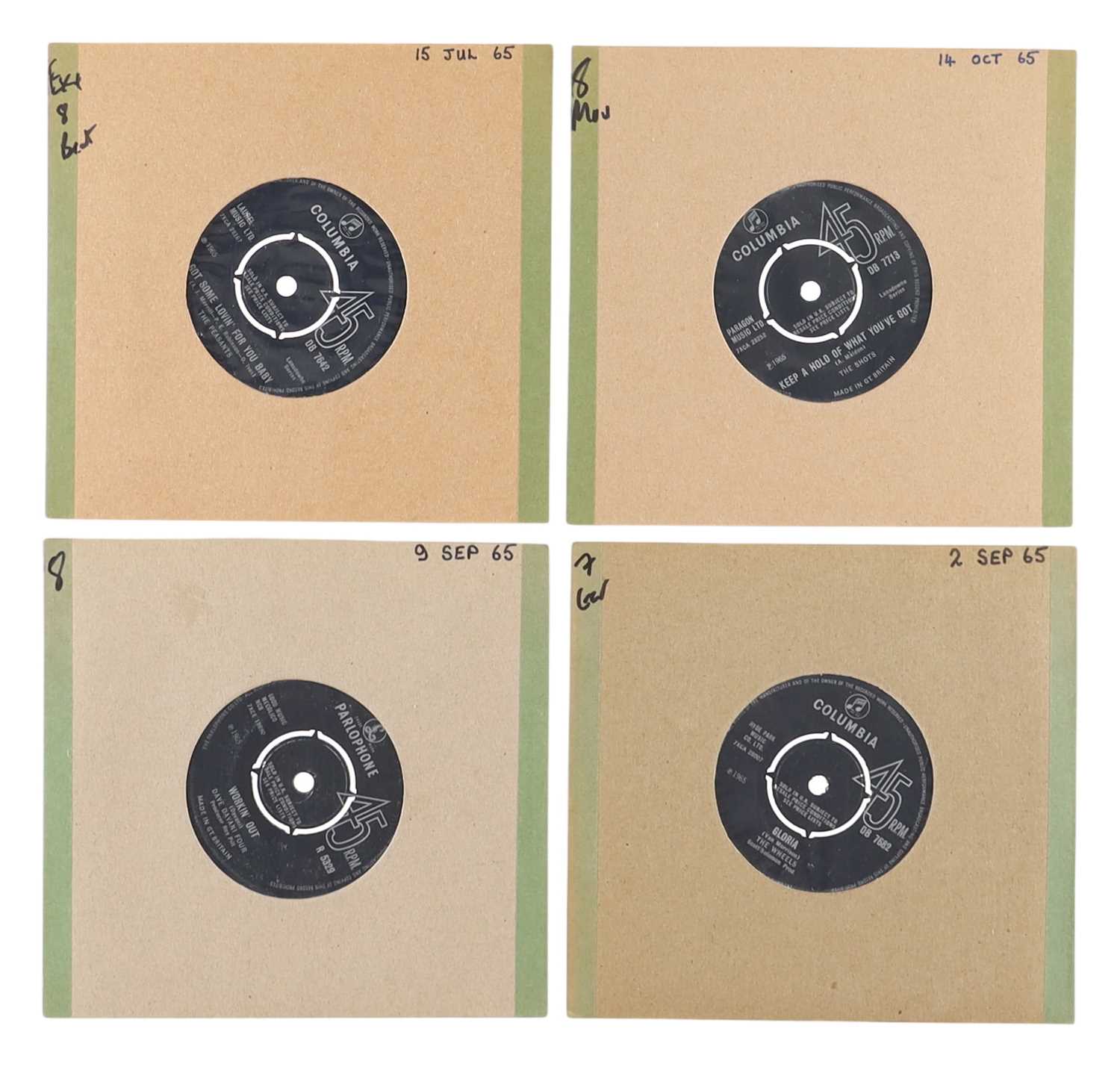 Lot 116 - MOD BEAT GARAGE 7" PACK - THE PEASANTS, THE SHOTS, THE WHEELS, DAVE DAVINI FOUR