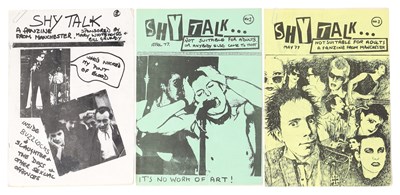 Lot 153 - MANCHESTER MUSIC HISTORY - THREE ISSUES OF SHY TALK ZINE INC WARSAW (JOY DIVISION) LOOKING FOR A DRUMMER / MORRISSEY ARTICLE.