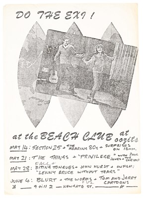 Lot 125 - MANCHESTER - BEACH CLUB HANDBILL INC THE FALL / U2.