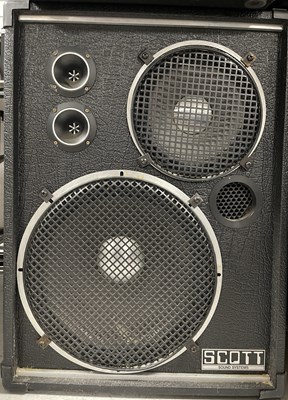 Lot 22 - PA SPEAKERS AND AMPLIFIERS.