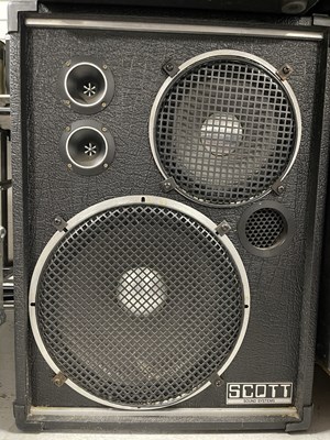 Lot 22 - PA SPEAKERS AND AMPLIFIERS.