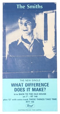 Lot 113 - THE SMITHS - ORIGINAL PROMO POSTER FOR 'WHAT DIFFERENCE DOES IT MAKE'.