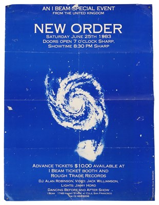 Lot 163 - NEW ORDER - ORIGINAL 1983 SAN FRANCISCO CONCERT POSTER.
