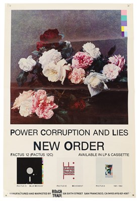 Lot 164 - NEW ORDER - ORIGINAL US PROMO POSTER FOR POWER, CORRUPTION & LIES.