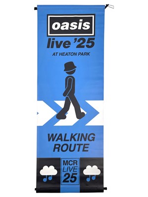 Lot 91 - OASIS - HEATON PARK 2025 - LARGE VINYL BANNER SIGN.