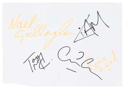 Lot 97 - OASIS - FULLY SIGNED PAGE - EARLY LINE UP.