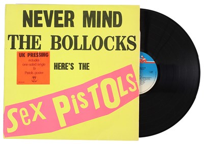 Lot 26 - SEX PISTOLS - NEVER MIND THE BOLLOCKS LP ('SPOTS 001') WITH ADDITIONAL STICKER TO REVERSE.