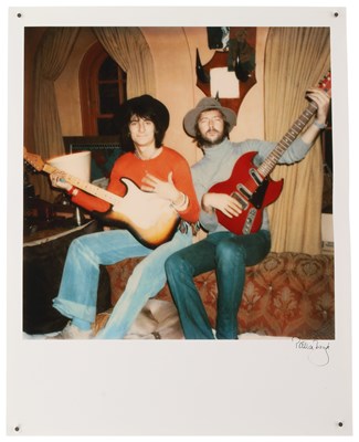 Lot 132 - ERIC CLAPTON/RONNIE WOOD - PATTIE BOYD SIGNED PHOTO.