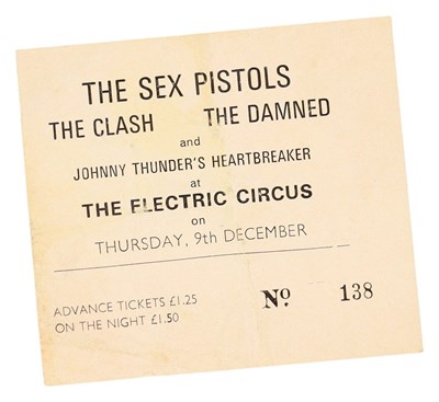Lot 182 - THE SEX PISTOLS - ORIGINAL AND RARE ELECTRIC CIRCUS CONCERT TICKET.