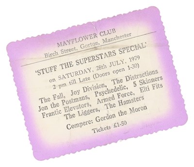 Lot 159 - JOY DIVISION / THE FALL - STUFF THE SUPERSTARS TICKET STUB, JULY 1979.