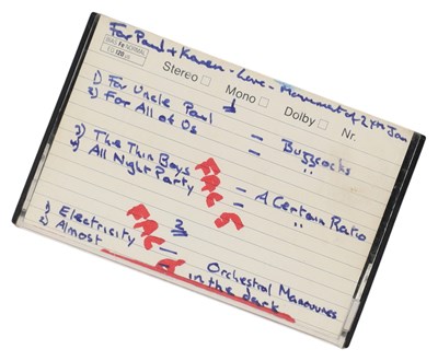Lot 131 - FACTORY RECORDS - EARLY 'DEMO' CASSETTE GIVEN TO JOURNALIST PAUL MORLEY.
